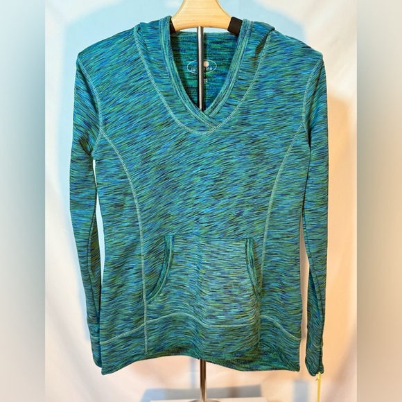 Tangerine Med Green Space-Dye Long Sleeve Hoodie | NWT - Picture 1 of 7